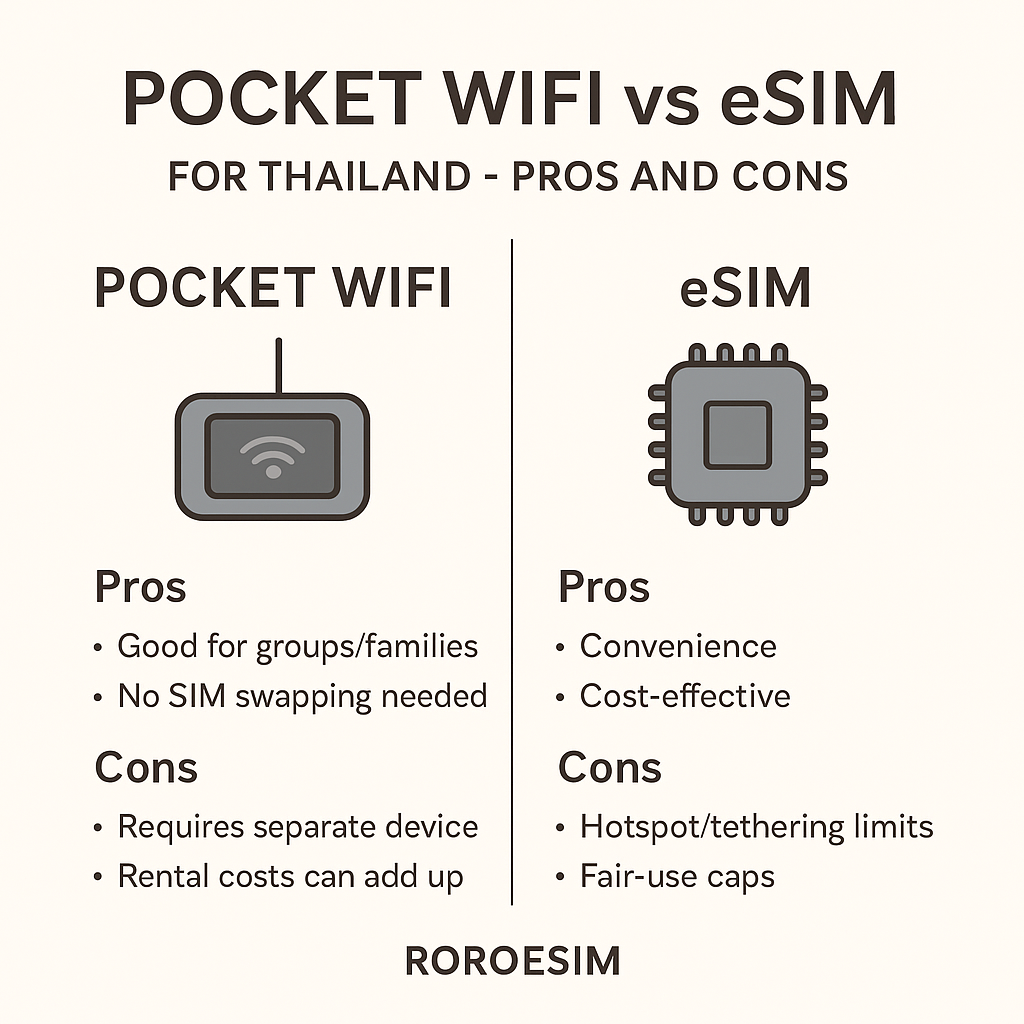 Pocket WiFi vs eSIM for Thailand – Pros and Cons